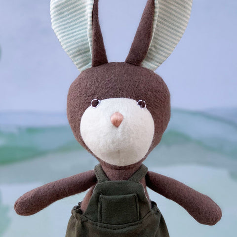 Lucas Rabbit in Picnic Overalls