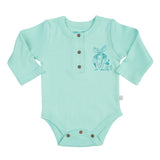 Finn & Emma Long Sleeve Pool Blue Onesie with Viking