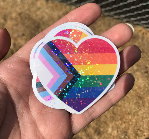 Pride sticker, Holographic pride flag sticker, LGBTQ sticker
