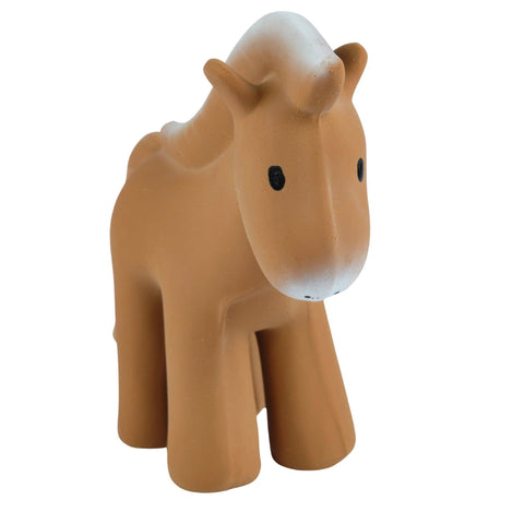 Horse Natural Organic Rubber Teether, Rattle & Bath Toy