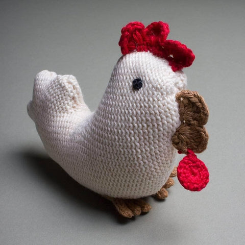 Organic Baby Toys - Newborn Rattles | Chicken (Handmade)