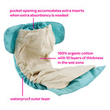 Blueberry Organic One Size Simplex All In One Diaper w/ Stay Dry Soaker