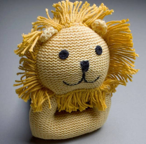Organic Baby Toys - Newborn Rattles | Lion (Machine Washable)