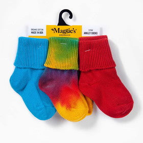 Organic Cotton Baby/Toddler Socks - Tie Dye - Blue - Red