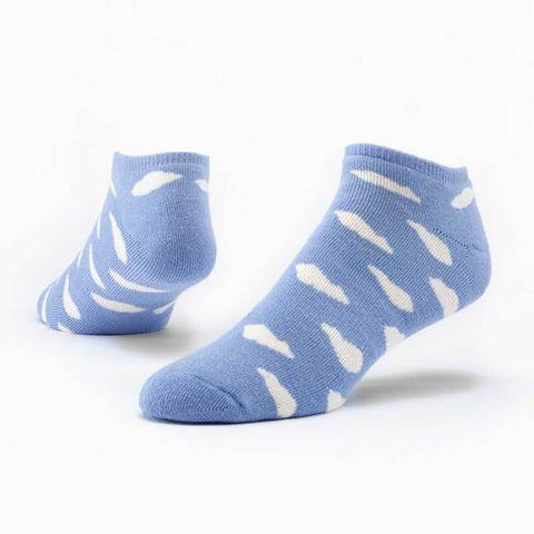 Footie Sock - Baby Blue w/ White Clouds