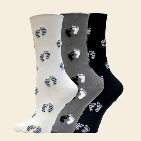 Organic Cotton Trouser Socks - Footprints