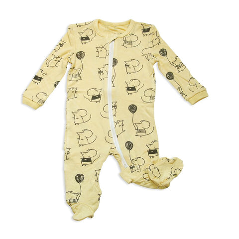 Bamboo Footies 3-6M / Shady Mint Star