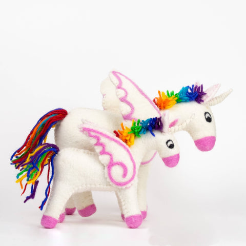 Wool Felt Rainbow Unicorn Pegasus