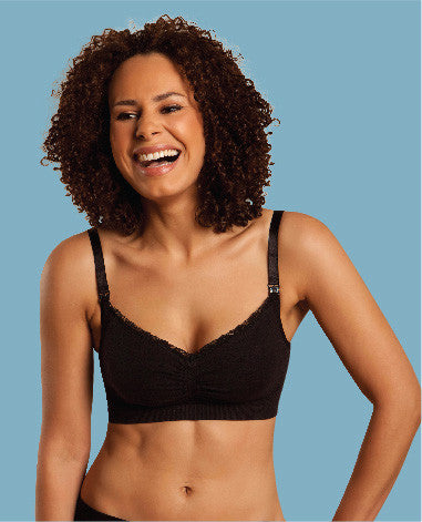 Seamless Organic Nursing Bra - Black